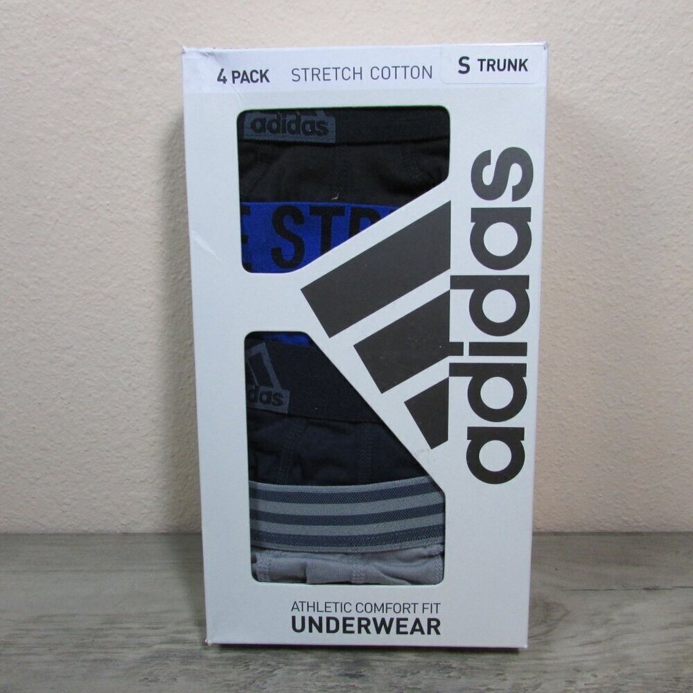 *Various Colors* Adidas Men's Small Stretch Trunk Boxer Briefs 4 Pack
